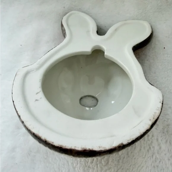 Vintage Ceramic Bunny Rabbit Yarn Thread Scissor Holder Wall Mount Figurine - Picture 10 of 11